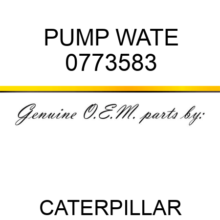 PUMP, WATE 0773583