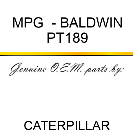 MPG  - BALDWIN PT189