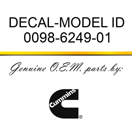 DECAL-MODEL ID 0098-6249-01