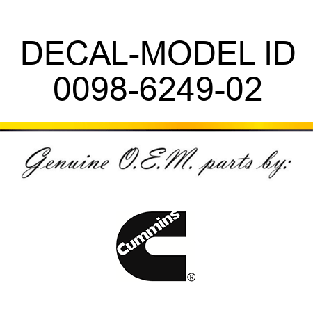 DECAL-MODEL ID 0098-6249-02