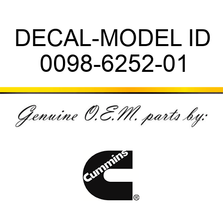DECAL-MODEL ID 0098-6252-01