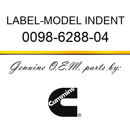 LABEL-MODEL INDENT 0098-6288-04
