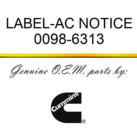 LABEL-AC NOTICE 0098-6313