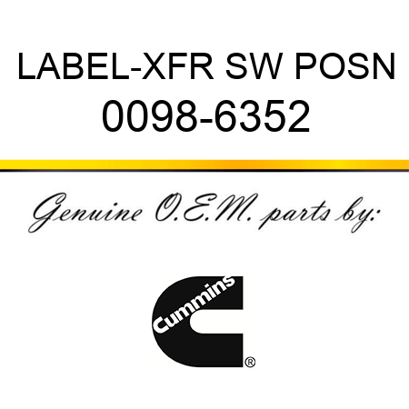 LABEL-XFR SW POSN 0098-6352