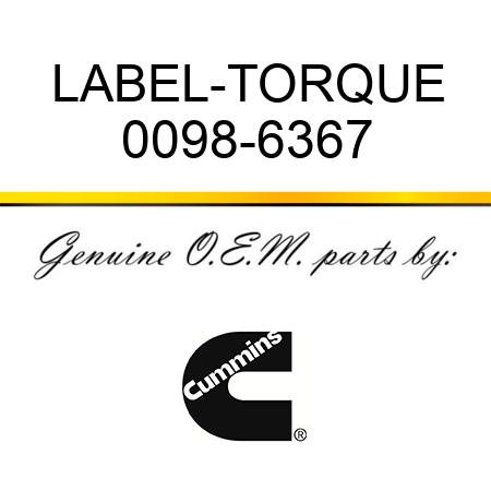 LABEL-TORQUE 0098-6367