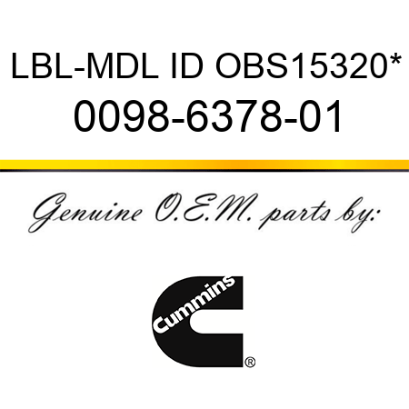 LBL-MDL ID OBS15320* 0098-6378-01