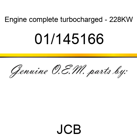 Engine, complete, turbocharged - 228KW 01/145166