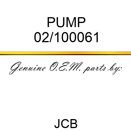 PUMP 02/100061