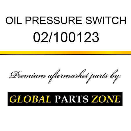 OIL PRESSURE SWITCH 02/100123