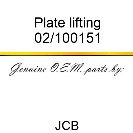 Plate, lifting 02/100151