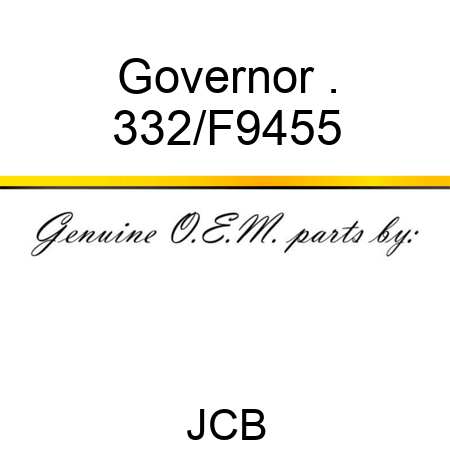 Governor, . 332/F9455