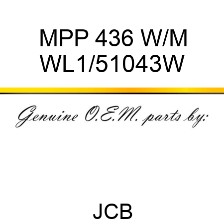 MPP 436 W/M WL1/51043W