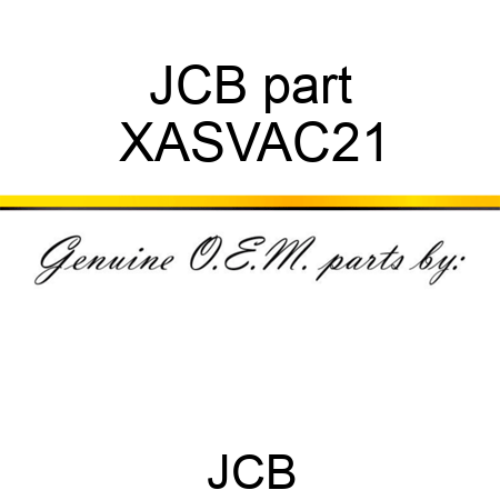 JCB part XASVAC21