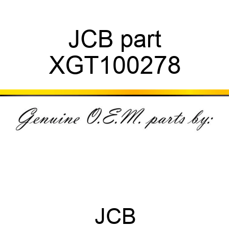 JCB part XGT100278