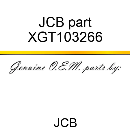 JCB part XGT103266