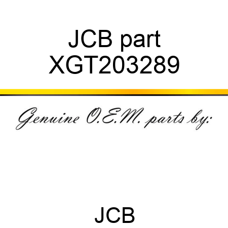 JCB part XGT203289