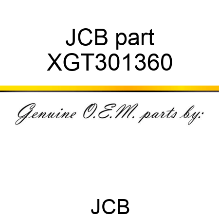 JCB part XGT301360