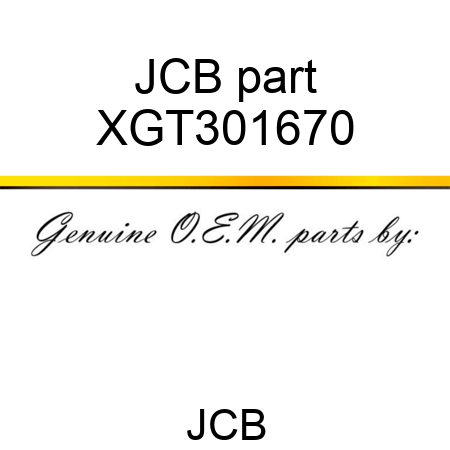 JCB part XGT301670