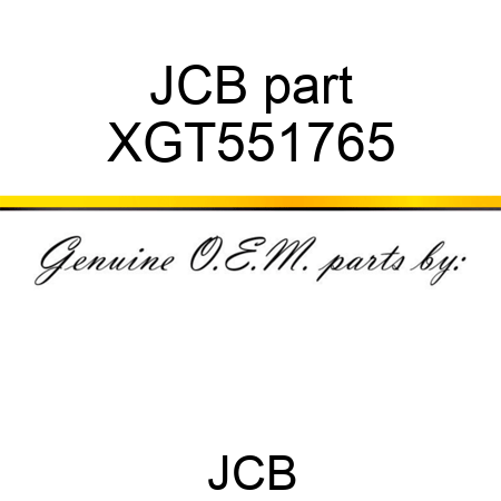 JCB part XGT551765