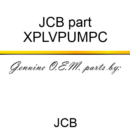 JCB part XPLVPUMPC